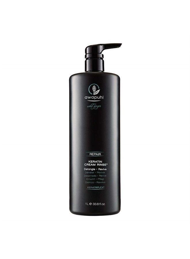 Awapuhi Wild Ginger by Paul Mitchell Keratin Cream Rinse, Detangles + Repairs, For Dry, Damaged + Color-Treated Hair, 33.8 fl. oz.