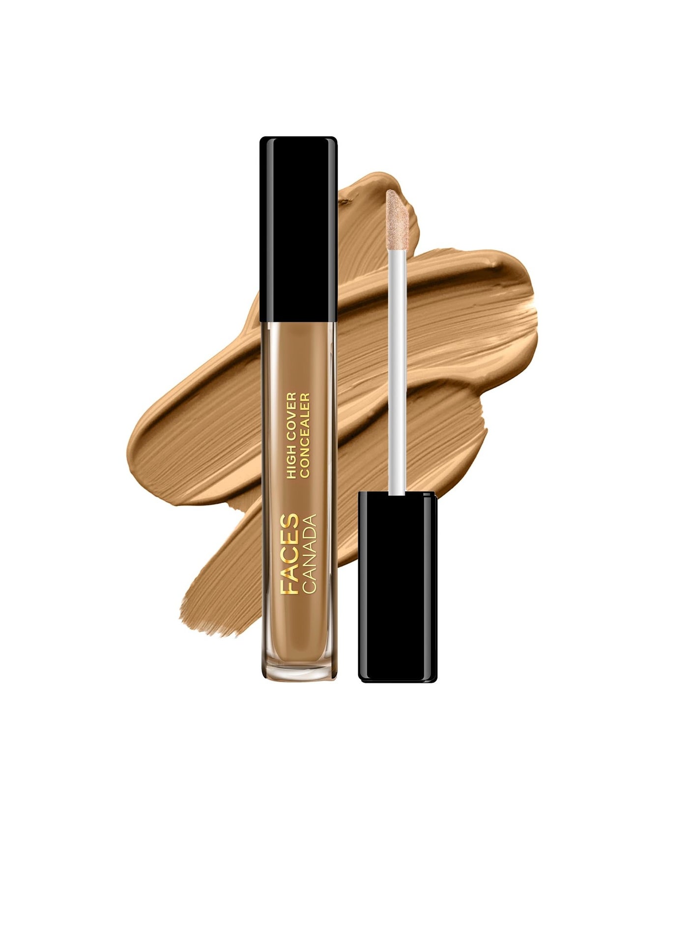 FACES CANADA High Cover Concealer Walnut Spice 4ml High Coverage Liquid Concealer  Blends Easily  Natural Finish  Covers Spots  Blemishes and Dark Circles  With Shea Butter and Vitamin E