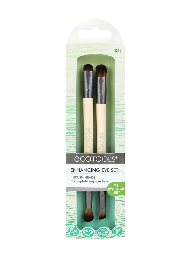 Enhancing Eye Set, Eye Enhancing Duo Brush Set Define Blend & Smudge Eyeshadow & Liner, Eyeshadow Brush, Eye Make Up Brush, Make Up Tool
