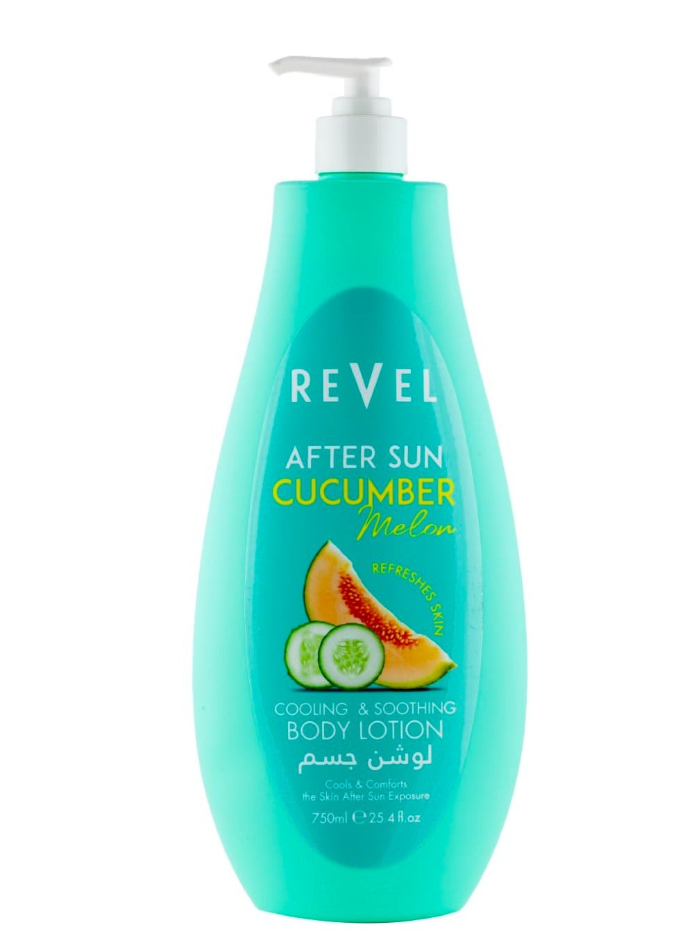 Revel After Sun Cucumber Melon Cooling & Soothing Body Lotion 750ml, Refreshes Skin, All Skin Types, For Men & Women, Daily Use