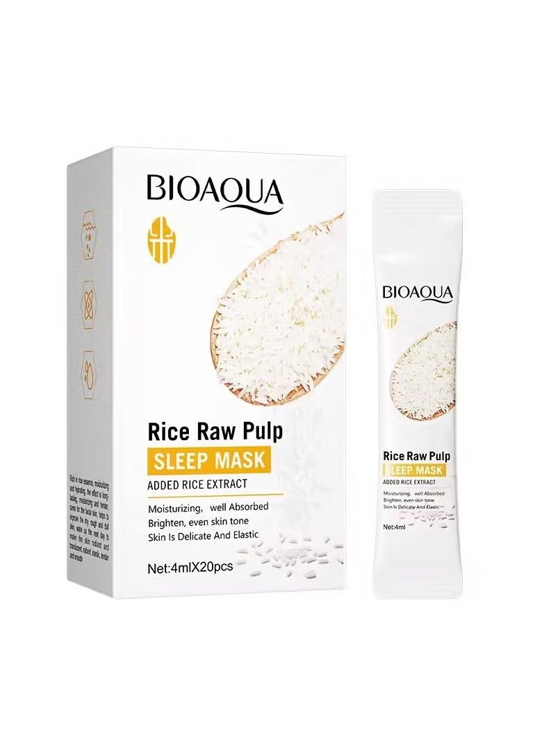 20pcs Rice Raw Pulp Sleeping Masks Brightening Firming Moisturizing Face Mask skincare Sleep Facial Masks