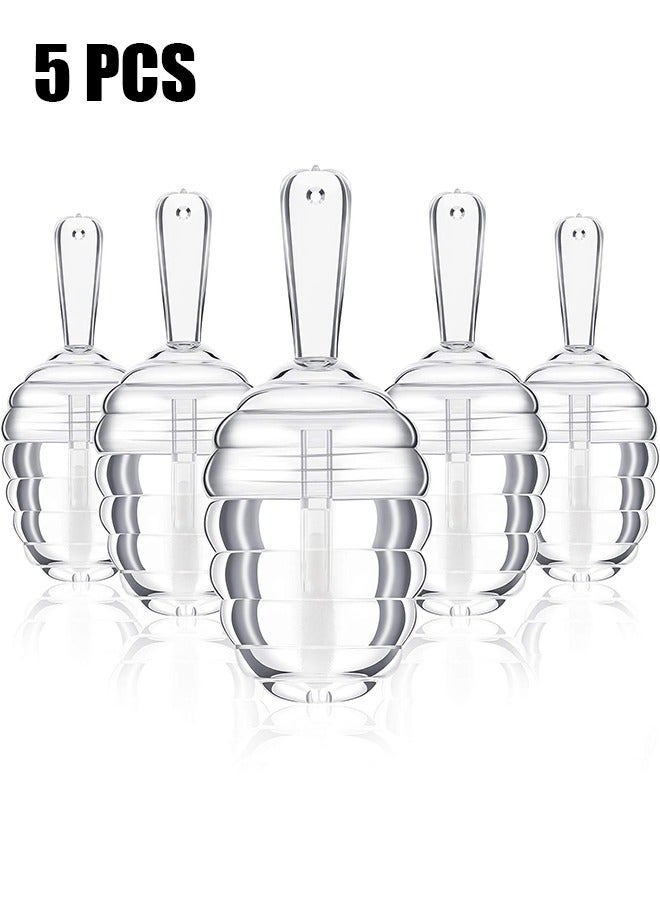 5 Pieces Honey Pots Shaped Lip Gloss Tube Empty Lip Gloss Containers Lip Balm Bottle Refillable Cute Lipstick Tubes with Wand for Women DIY Cosmetics, 6 ml(Clear)