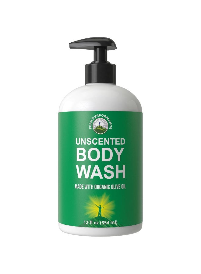 Ultra Pure Body Wash Made With Organic Ingredients Including Aloe Vera, Olive Oil, Jojoba, Coconut Oil, and Shea Butter. Unscented And Great For Sensitive Skin. Natural Vegan Body Wash No Toxins