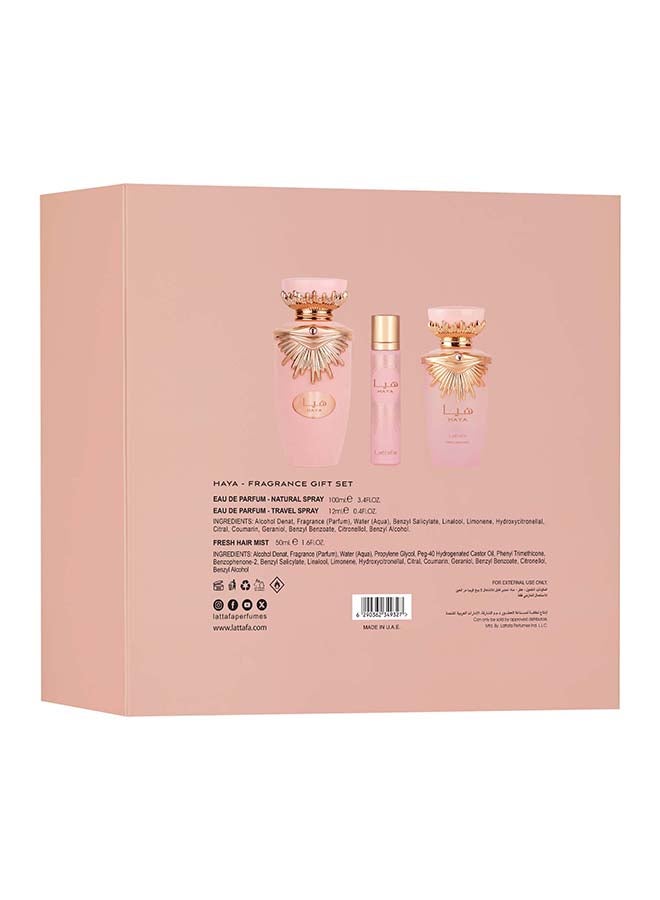 Haya Fragrance Gift Set EDP 100 ml + Travel Spray 12ml + Hair Mist 50 ml - image 2