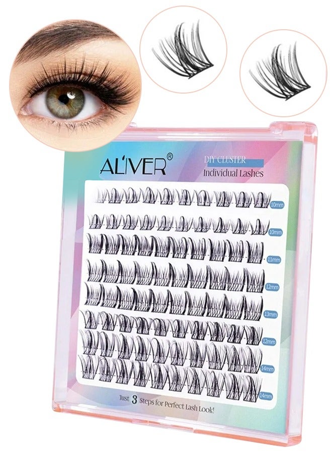 80 Pcs Lash Clusters Eyelash Extensions Wispy False Eyelashes Lash Clusters DIY Eyelash Extensions Individual False Eyelashes for Women (10mm - 14mm) C01