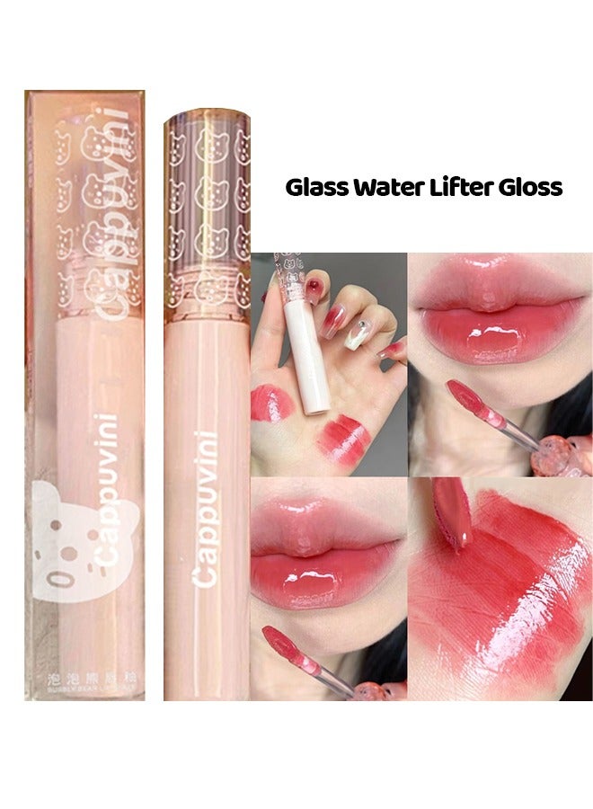Glass Water Lifter Gloss, Hydrating Lip Gloss, Plumping Water Gloss Lip Gloss Moisturizing Sweet Lip Glaze Strawberry
