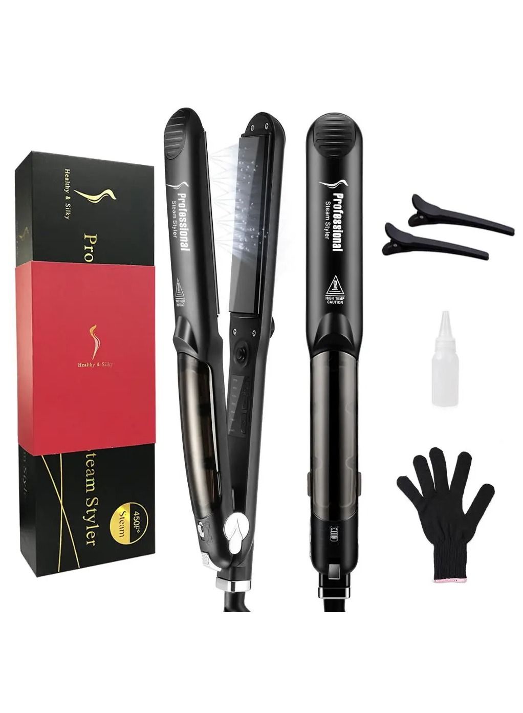 High-Grade Professional Ceramic Steam Hair Straightener Fast Heating Vapor Hair Flat