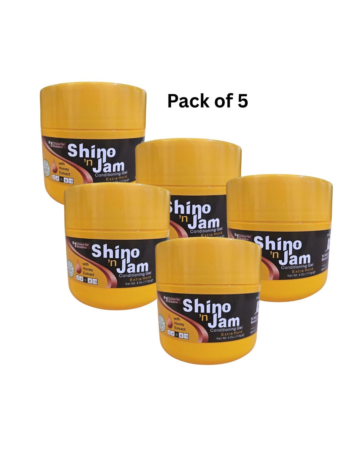 Pack of 5 Shino N Jam Conditioning Gel Braid Gel Edge Control For Hair