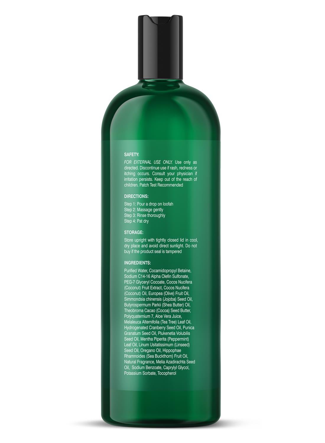Tea Tree Body Wash with Sea Buckthorn Oil, Peppermint Oil | Detoxifies & Rejuvenates | Long Lasting Fragrance | Sulphate & Paraben Free | Shower Gel for Men and Women | 245ml - image 6