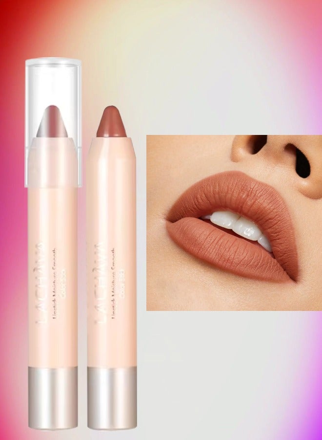 Ultra Matte Lipstick Lip Makeup Matte Finish Hydrating Lipstick Matte Nude Lipstick Lipliner Lip Crayons Moisture Smooth Matte Lipstick Pencils Waterproof and Long Lasting Lip Liner # 02
