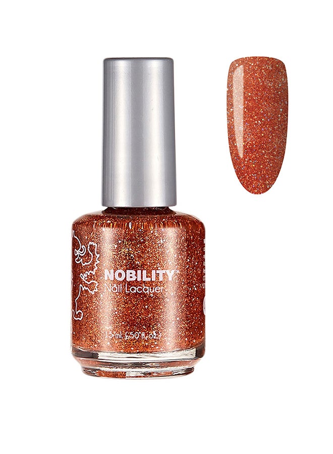 Nobility Nail Lacquer Polish Pumpkin Spice Color Pumpkin Spice Orange Glitters And Iridescent Hexes 15Ml NBNL129