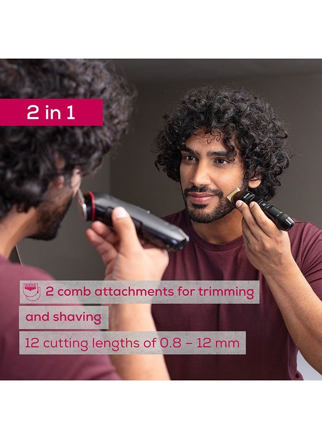 MN4X Beard Trimmer | 2 High Quality Stainless Steel Blades | 10 Cutting Lengths | 2-Level Fine Adjustment | Cordless Use | Waterproof | 3 Years Warranty - image 2