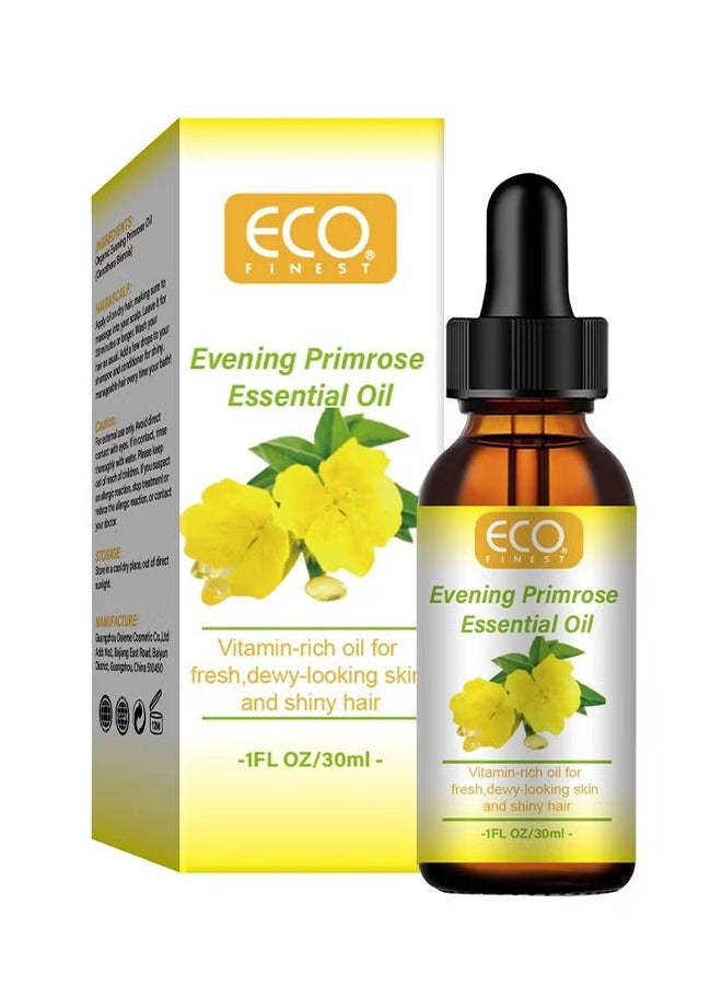 Organic Evening Primrose Oil for Face, with Vitamin C , Deep Hydration, Anti-Aging, Reduces Fine Lines and Wrinkles, Improves Skin and Hair 30ml