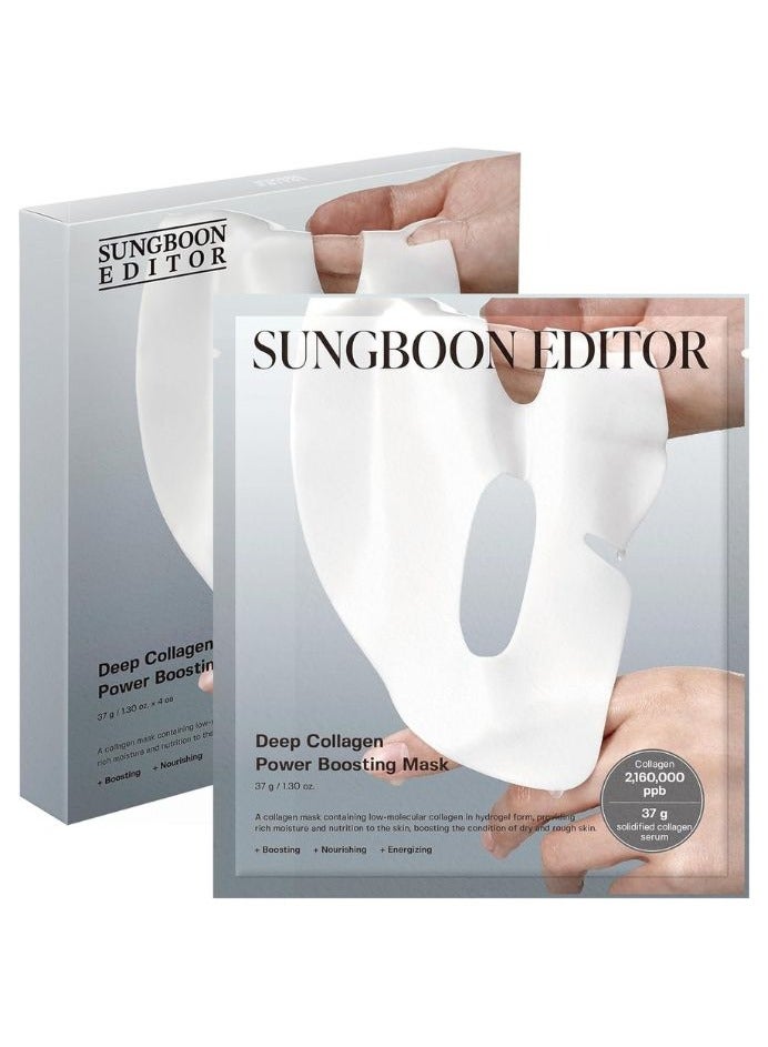 Deep Collagen Power Boosting Mask 37g 1.30oz x 4ea, Korean Skincare