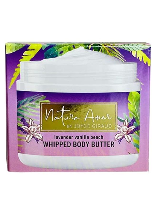 Natura Amor by Joyce Giraud Whipped Body Butter - Creamy & Hydrating, Ideal for All Skin Types - Lavender Vanilla Beach, 4 Oz.