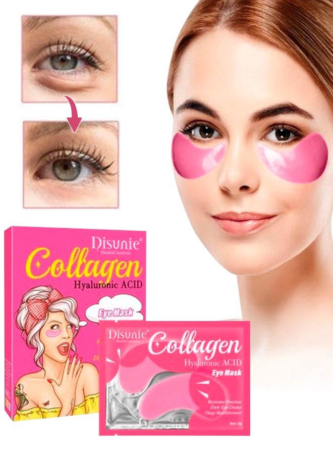 Hyaluronic Under Eye Mask Reduce Dark Circles Puffy Eyes Undereye Bags Wrinkles Gel Under Eye Patches Vegan Cruelty Free Reduce Under Eye Bags and Smooth Wrinkles Brighten Complexion Eye patch 10pcs