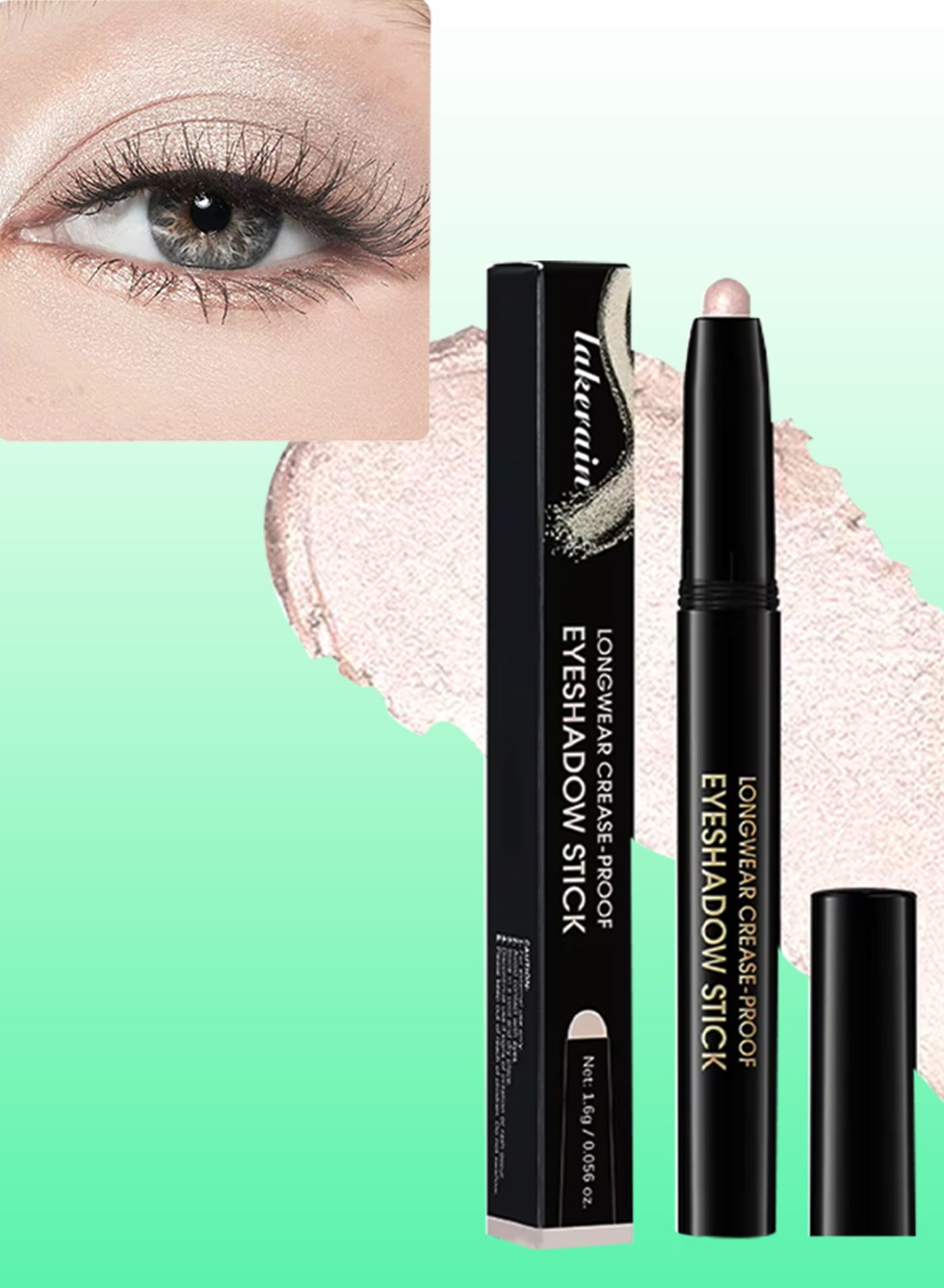 Long Wear Crease Proof Eyeshadow Stick Matte Cream Eyeshadow Stick Eye Shadow Stick for Women Waterproof Long Lasting Ultra Blendable Formula Rotatable Cream Eye Shadow Pencil Oyster 06