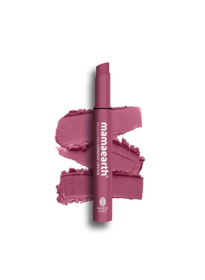 Moisture Matte Lipstick (08 - Pink Tulip) | Infused with Vitamin E | 12-Hour Long Stay & 8-Hour Moisture Lock | Cruelty-Free & Smudge-Proof | 0.07 Oz/2g