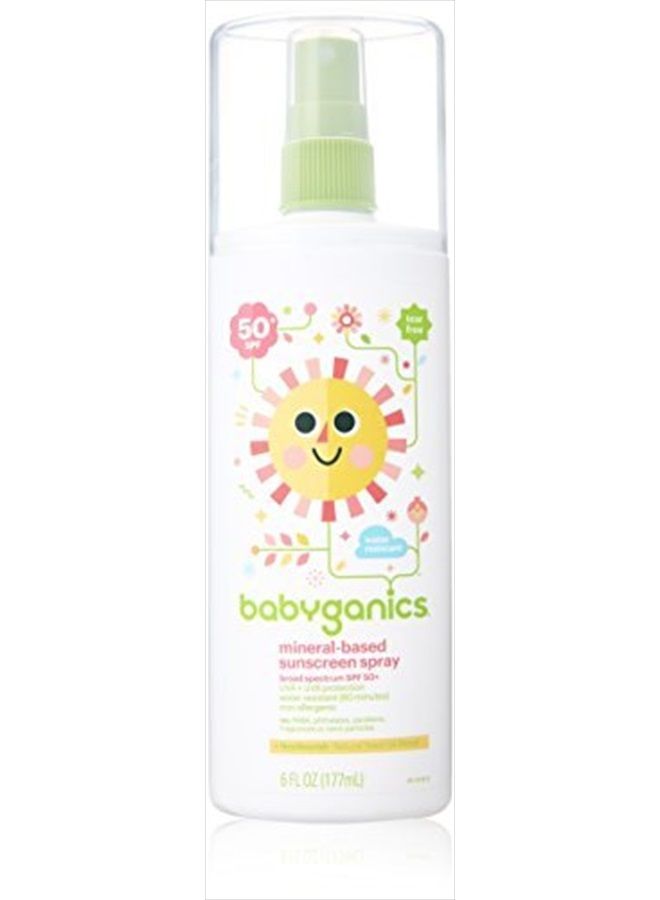 Mineral Based Sunscreen Spray - SPF 50+ - Fragrance Free - 6.0 oz