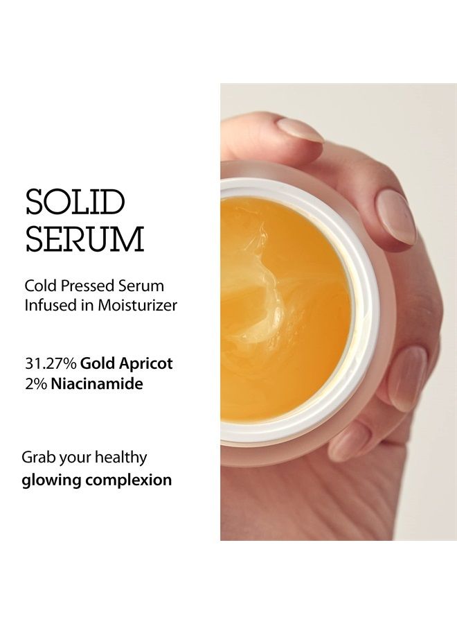 Blithe Pressed Serum Gold Apricot Korean Face Moisturizer - Creamy Niacinamide Serum for Natural Glow & Radiance, Freckle Remover & Skin Brightening Cream for Face 1.68 Fl Oz