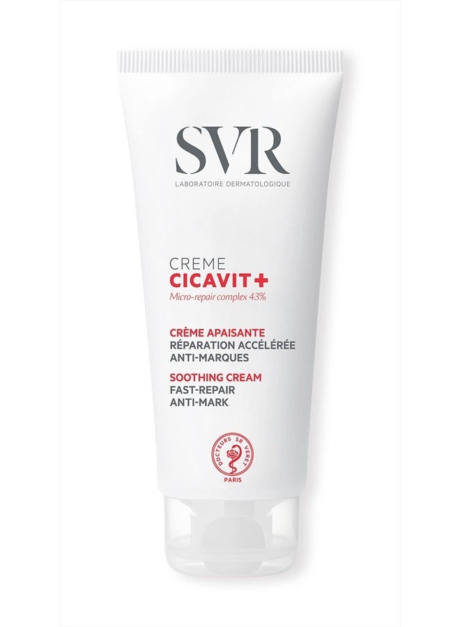 Cicavit+ Face & Body Cream with Shea butter, Prebiotic & Glycerin. Moisturizer to Reduce the appearance of Burns, Scars & Intensely Nourish to Relieve Irritation due to Dryness, 3.3 fl.oz
