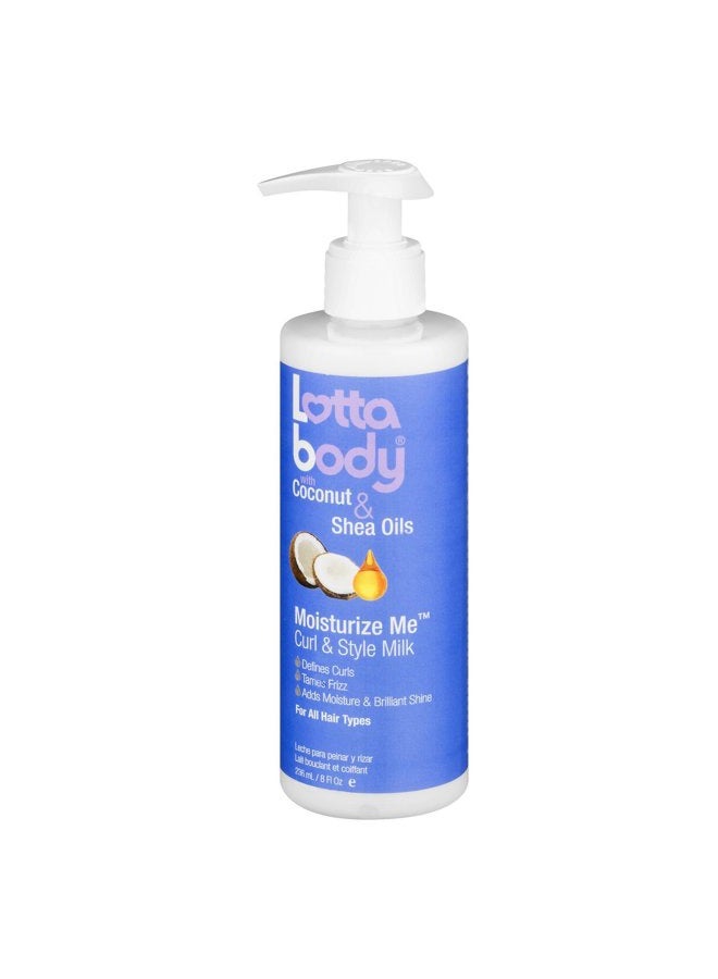 Lottabody, Coconut Oil and Shea Moisturize Me Curl & Style Milk, Defines Curls, Anti Frizz, Adds Moisture & Shine 8 Fl Oz