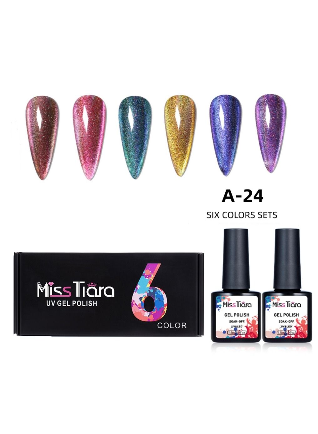 6-Colors UV and LED Gel Nail Polish A24