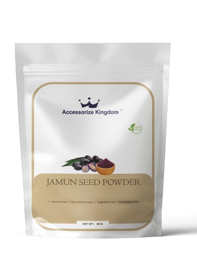 Jamun Seed Powder (50gm) – 100% Natural & Pure | Suitable for Skin & Hair | Supports Clear Skin, Controls Oil & Reduces Blemishes | Strengthens Hair, Nourishes Scalp & Promotes Growth