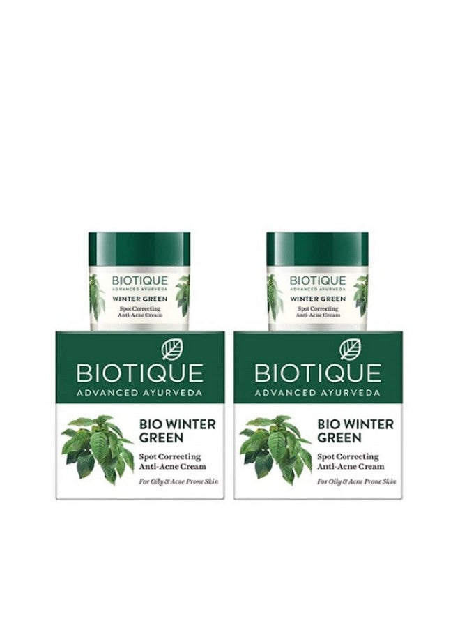 Biotique Bio Winter Green Spot Correcting Anti Acne Cream, 15g (Pack of 2)