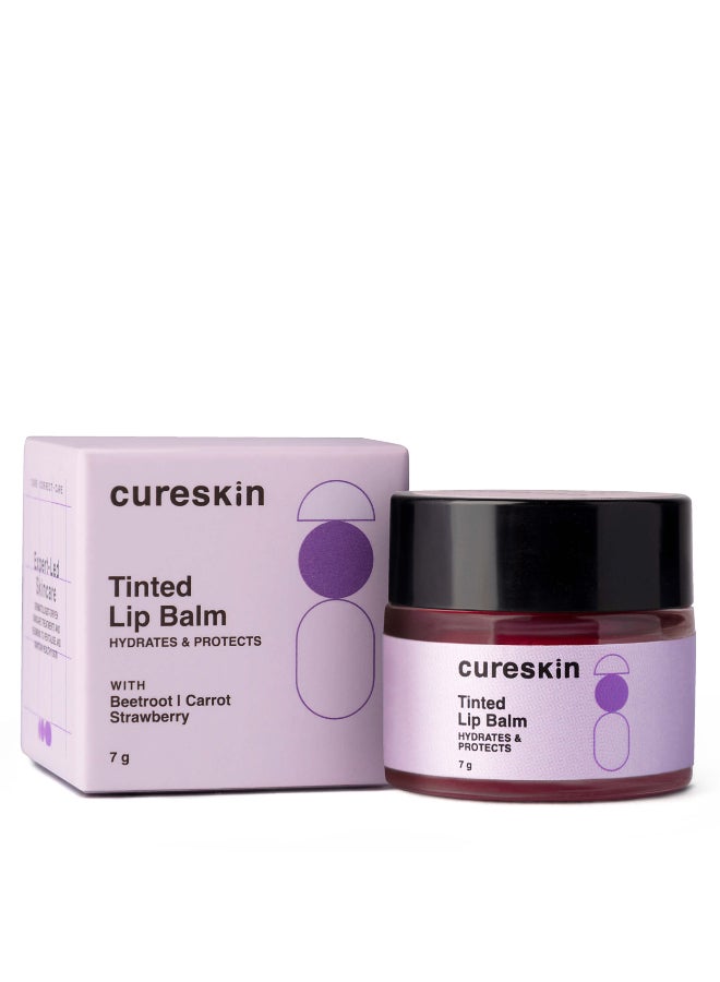 Cureskin Tinted Lip Balm For Women And Men |Hydrates & Protects For Lip Tint With Beetroot,Carrot & Strawberry |Lip Lightening Balm For Dark Lips |Tinted Lip Balm For Dark Lips To Lighten,1 Count