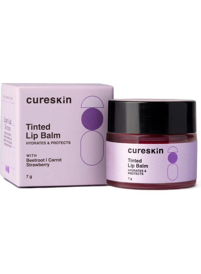Cureskin Tinted Lip Balm For Women And Men |Hydrates & Protects For Lip Tint With Beetroot,Carrot & Strawberry |Lip Lightening Balm For Dark Lips |Tinted Lip Balm For Dark Lips To Lighten,1 Count
