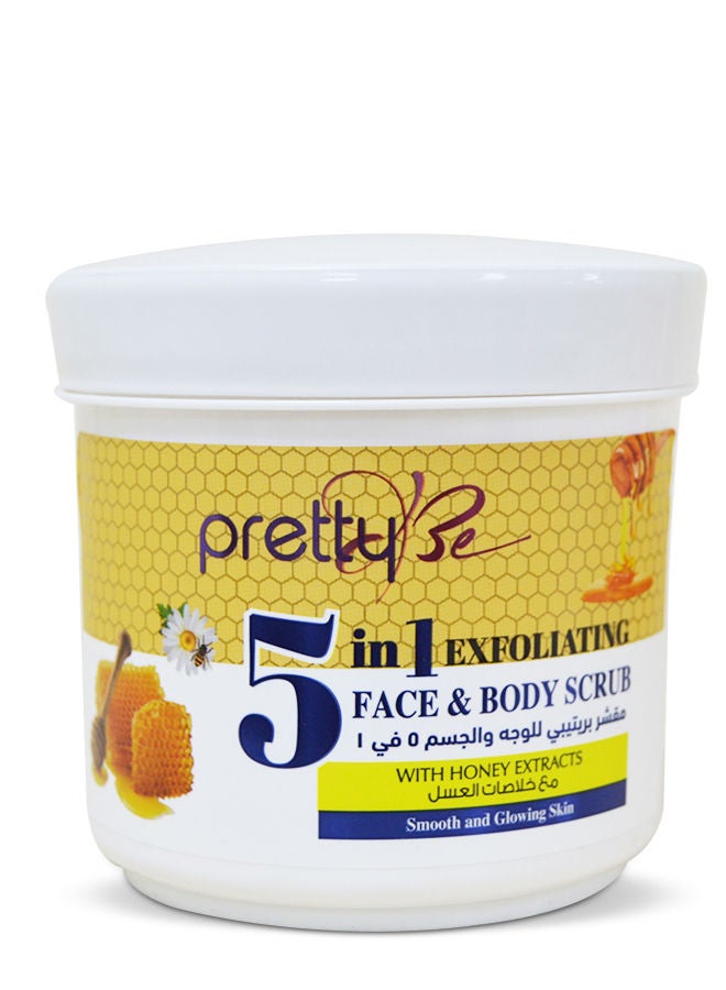 5 in 1 Exfoliating Face & Body Scrub With Honey Extracts 550ml