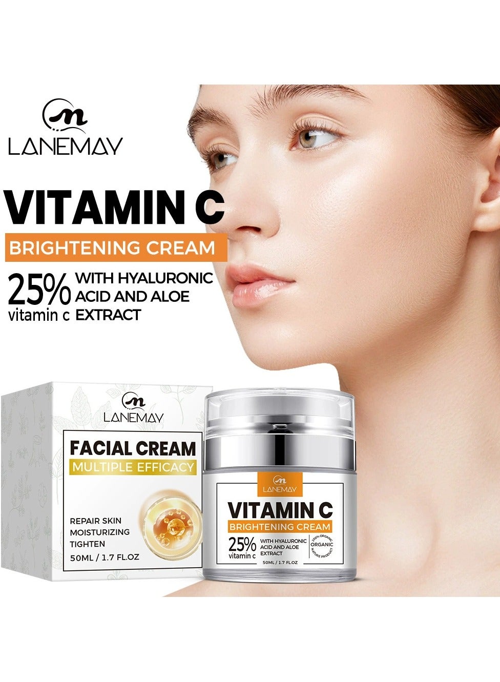Vitamin C Face Cream – Brightening Skin Tone Dullness Corrector VC Cream Moisturizing Hydrating Nourishing