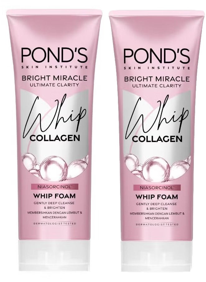 Bright Miracle Ultimate Clarity Whip Collagen Niasorcinol Facial Foam 100g X 2