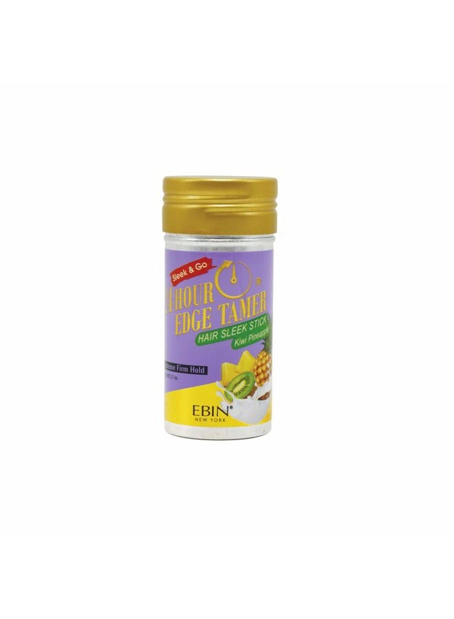 24 Hour Edge Tamer Hair Sleek Stick, Extreme Firm Hold, 2.7 oz, Kiwi Pineapple ‚Äì Sleek & Go, No Flaking and White Residue