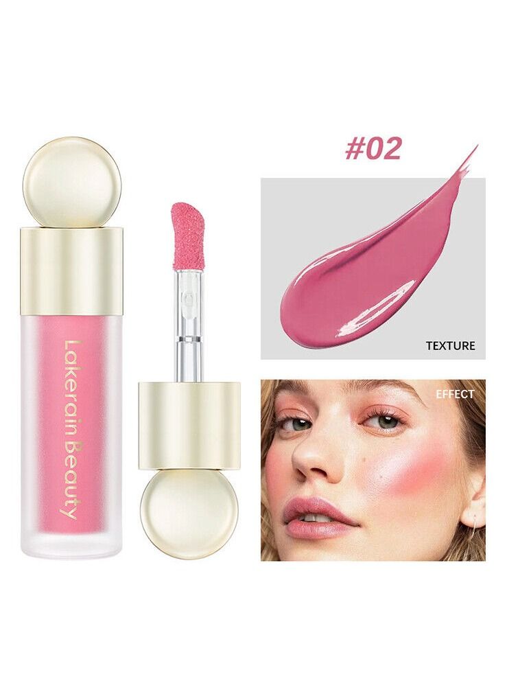 Moisturizing Lightweight Blush Liquid Natural Matte Finish Looking Dewy Cheek Tint Soft Cream Face Blush Stick Long-Wearing Perfect Blending Liquid Blush Makeup for Cheeks 7.5ml No.02