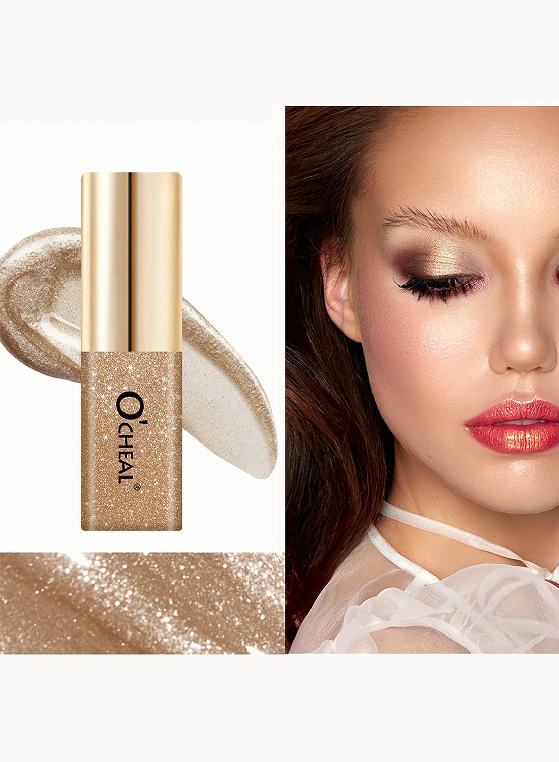 Liquid Glitter Eyeshadow, Glitter And Glow Liquid Eye Shadow, Highly Pigmented, Glittery Finish, Long-Wearing, Transfer Proof - 05 Champagne - 3.5g
