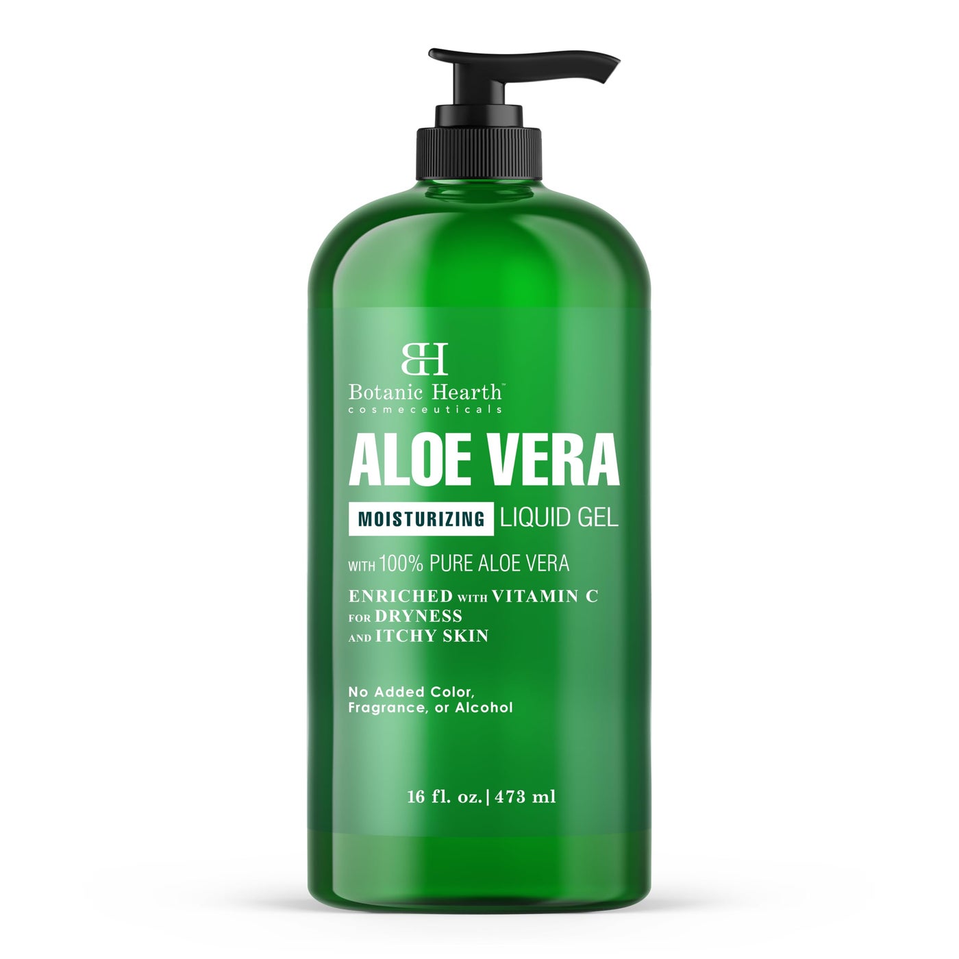 Botanic Hearth Aloe Vera Moisturizing Liquid Gel â€“ 100% Pure Aloe, Enriched with Vitamin C for Dry & Itchy Skin â€“ No Added Color, Fragrance, or Alcohol â€“ 16 fl. oz