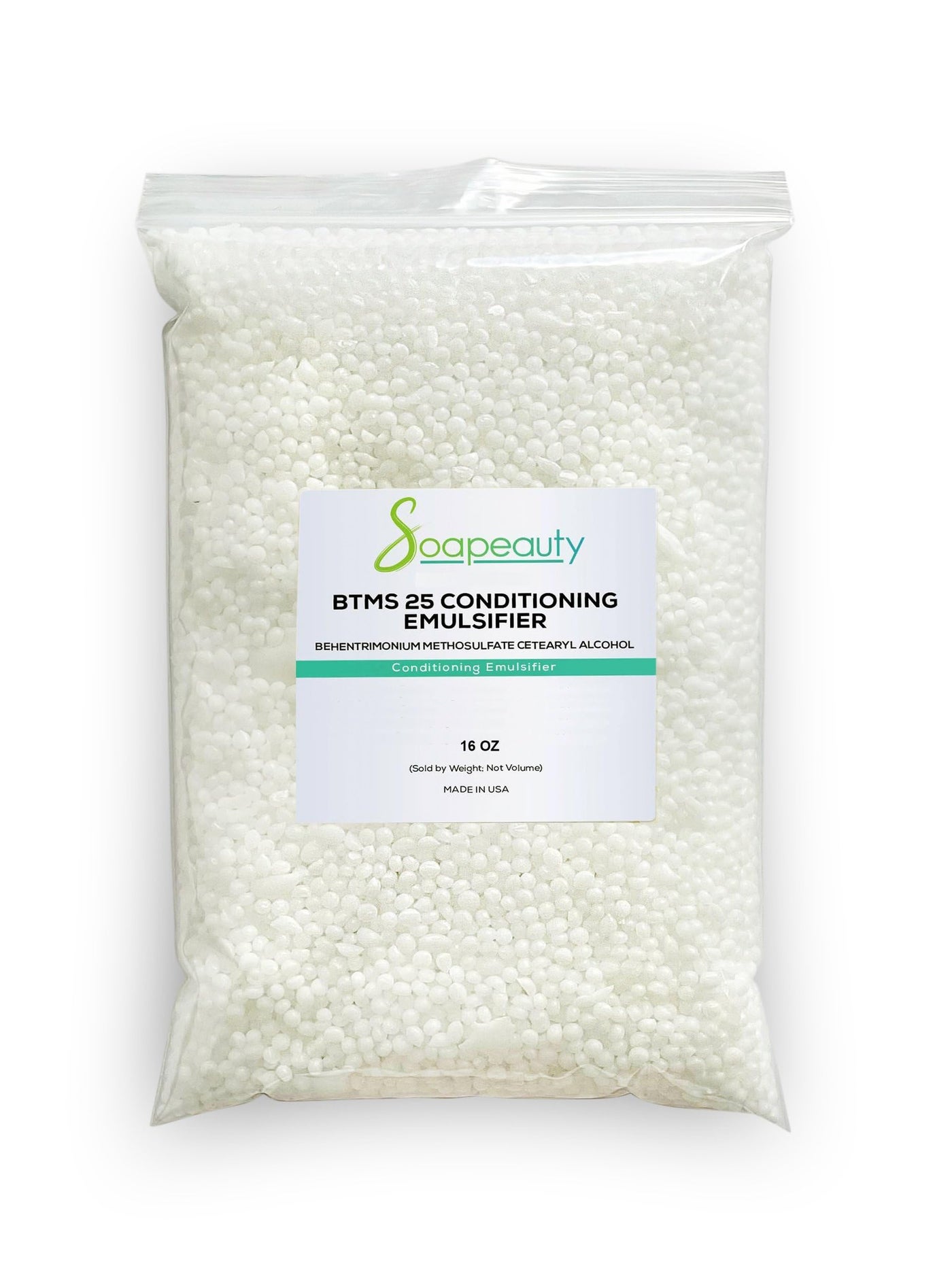 Soapeauty BTMS 25% - 16 oz - Behentrimonium Methosulfate Cetearyl Alcohol 25% Conditioning Emulsifier | Ingredient for Hair Care, Skin Care, Leave-in Treatment Products | 16 oz