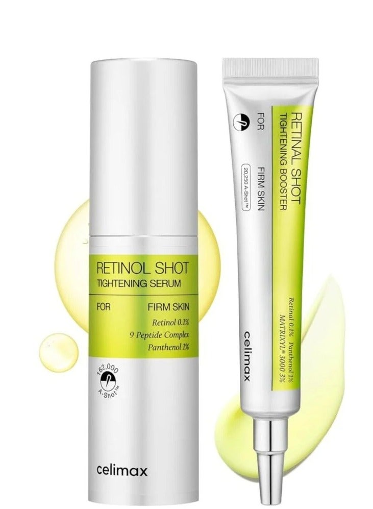 Retinal and Retinol Tightening Set – Booster 15ml and Serum 30ml | Firming, Smoother Skin, Pore Appearance Care, Vitamin A, Peptides