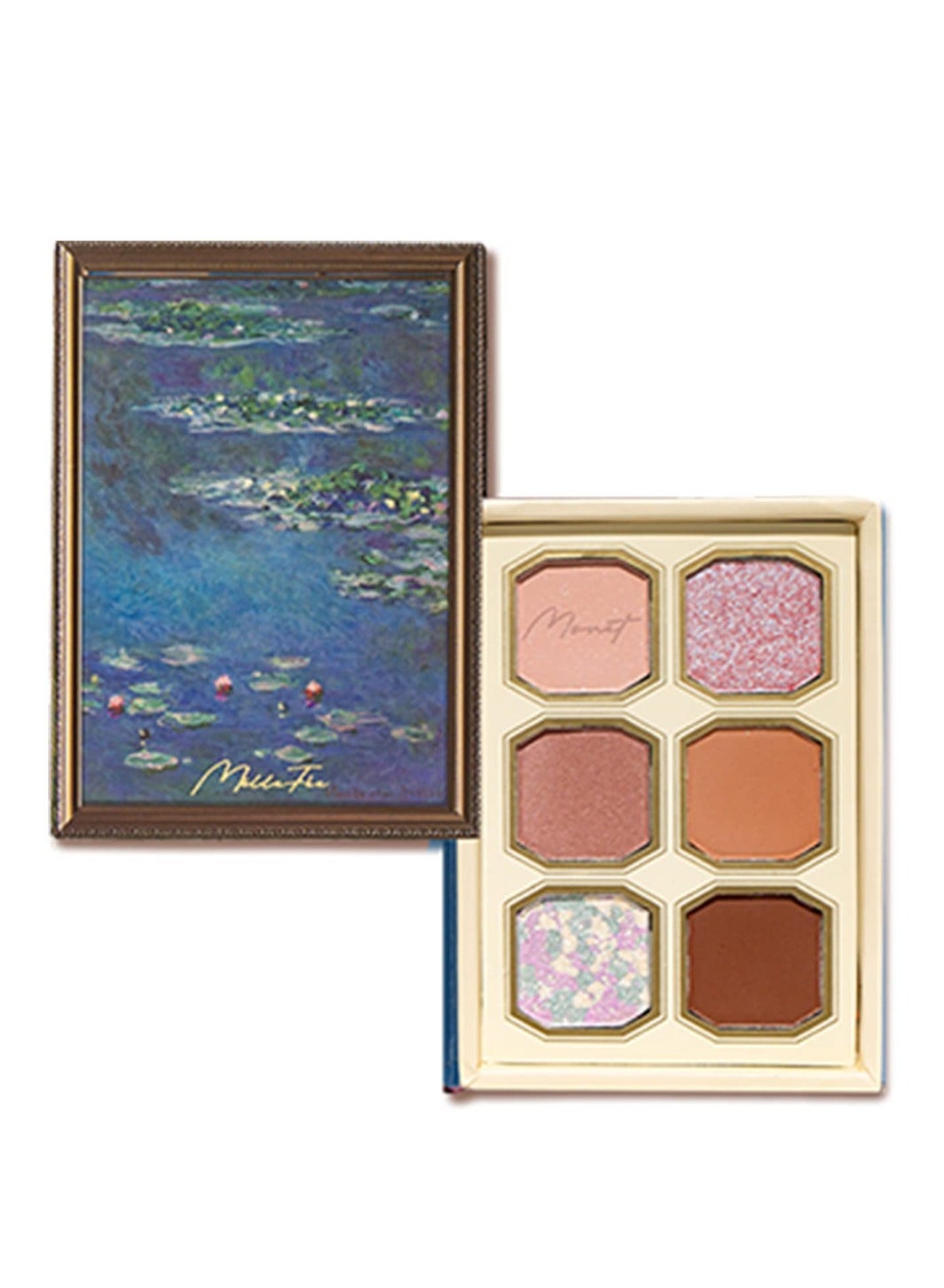 Painting Eyeshadow Palette 6 Shades Matte and Shimmer Finishes Pressed Powder Makeup Palette-06 Water Lilies