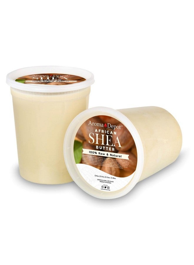 Raw African Shea Butter 32 Oz. Container Ivorywhite Grade A 100% Pure Natural Unrefined Fresh Moisturizing. Ideal For Dry And Cracked Skin. Can Be Use In Body Hair And Face. (2 Pack)