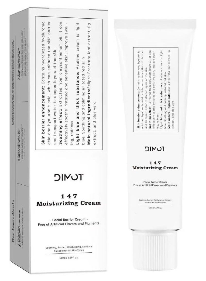 147 Relief Cream, Repair Barrier Cream, Daily Face Moisturizer, Intensive Repair for Dry, Sensitive Skin, Blemish Relief Care, Face Barrier Repair, Suitable for All Type Skin - 1 Pcs