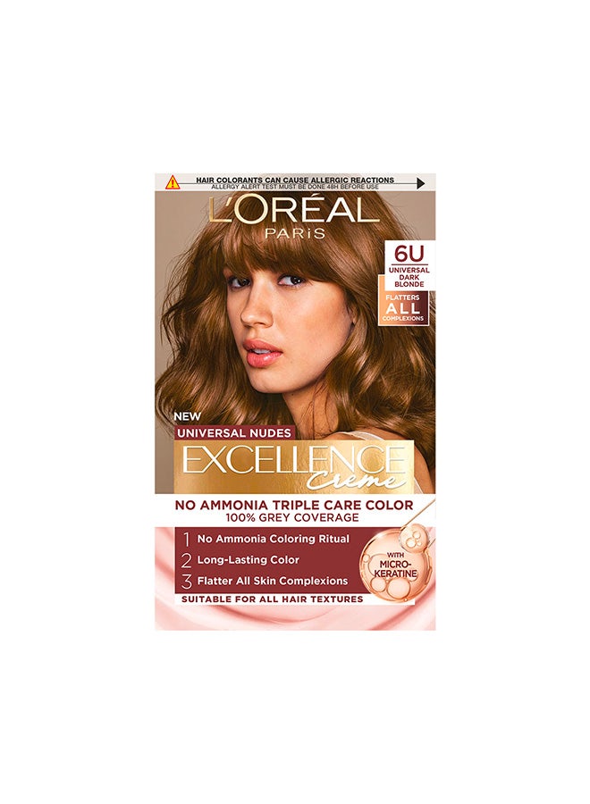 L'Oreal Paris Excellence Crème Universal Nudes Hair Color 6U Dark Blonde