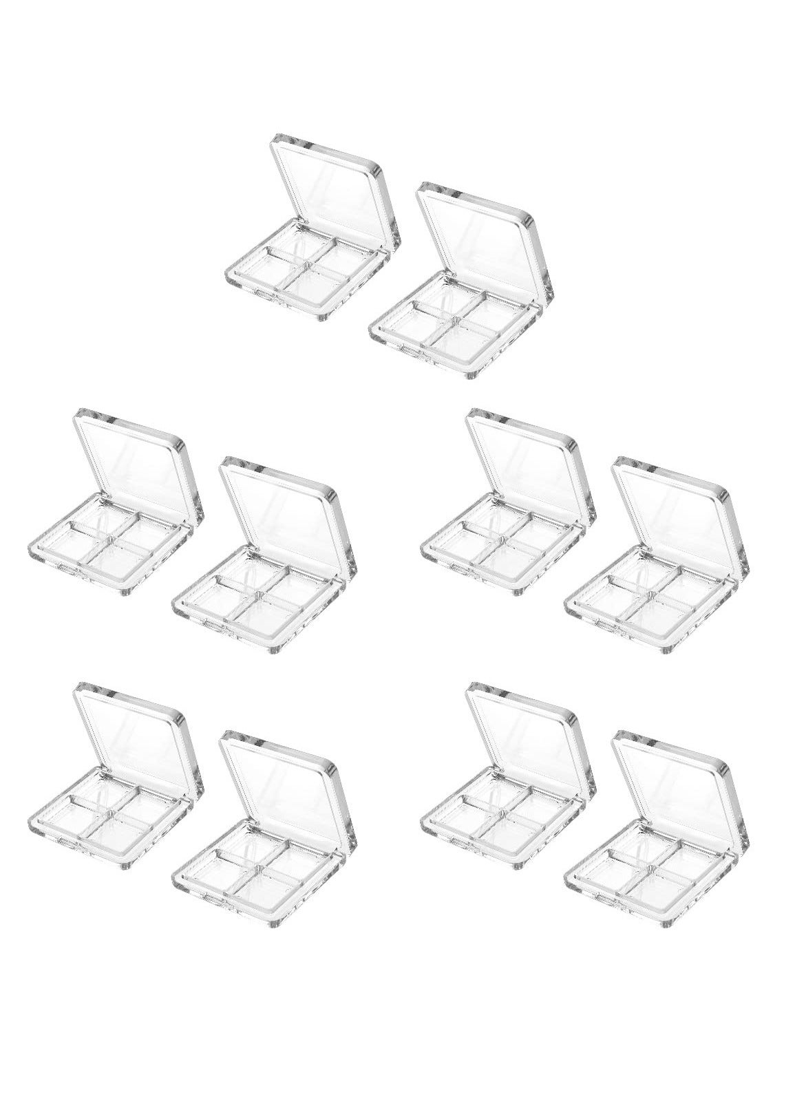 Empty Eyeshadow Palette 10 Pieces Empty 4 Grids Eye Shadow Pallet Small Makeup Palette Lipstick Compact Containers Cosmetic Sample Storage Cases Clear Makeup DIY Cosmetic Container