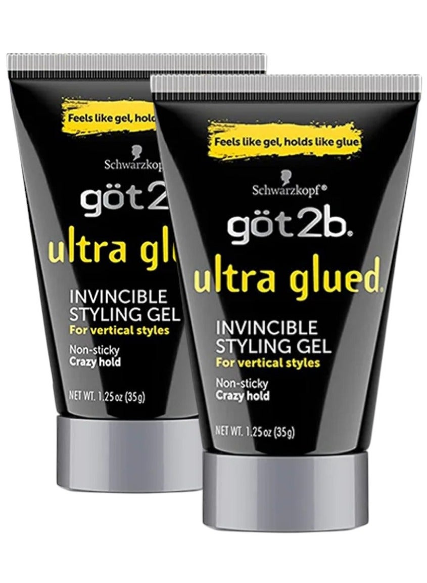 (Pack of 2) Ultra Glued Invincible Styling Gel, 2x1.25 oz