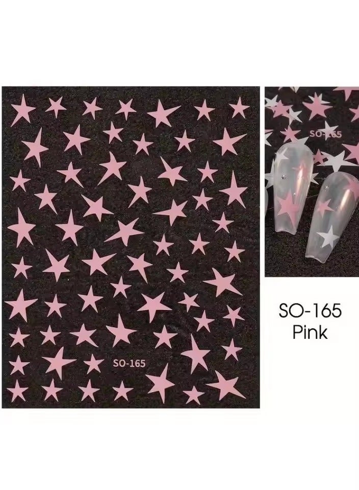 1/4 PCS 3D Metal Silver Golden Starburst Nails Stickers Manicure French Nail Art Decoration Decal Y2K Nail Art Tips Nail Charm