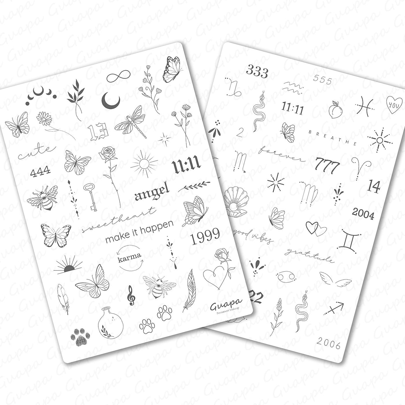 MARLLOGIVA White Tiny Tattoo Practice Pad - Double-Sided Minimalist Fine Line Tattoo Practice Pad