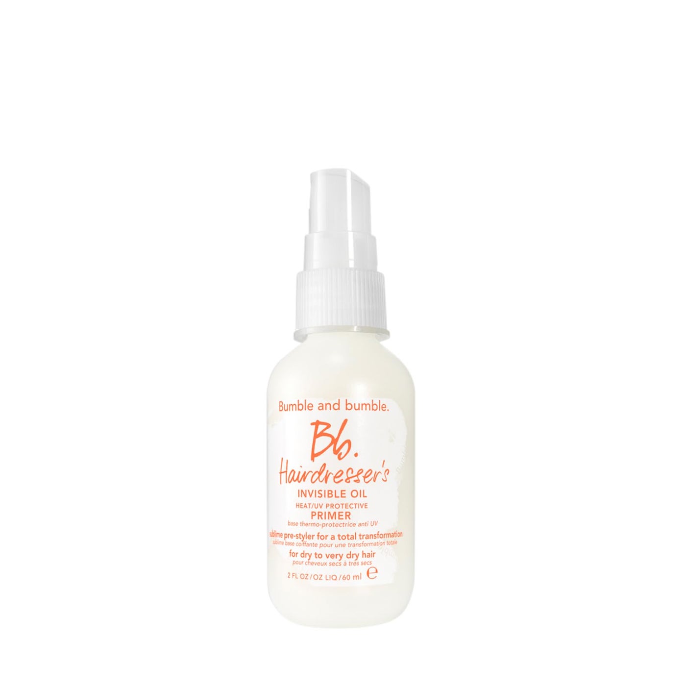 Bumble and bumble. Hairdresser's Invisible Oil Heat/UV Protection Leave-In Conditioner Hair Primer | Hydrating, Anti Frizz, Color Safe | Straight, Coily | With Argan + Coconut Oil, 2 Fl Oz