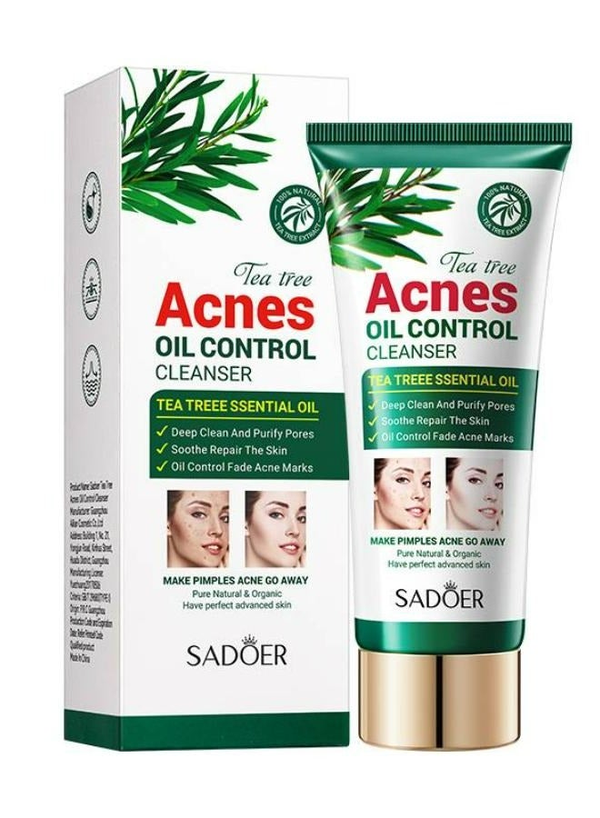 TEA TREE ACNE OIL CONTROL FACE CLEANSER ANTI-ACNE HYDRATING MOISTURIZING FACE WASH 100 g